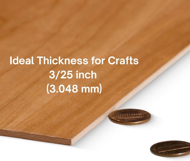 Glowforge Proofgrade Cherry Plywood - 5 Sheets - 12x20 Inches - Approx 3/25 Inch Thick - Finished Wood for Laser Cutting and Engraving Projects - Image 3